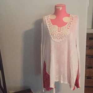 Altar‘ State White and Red Sweater